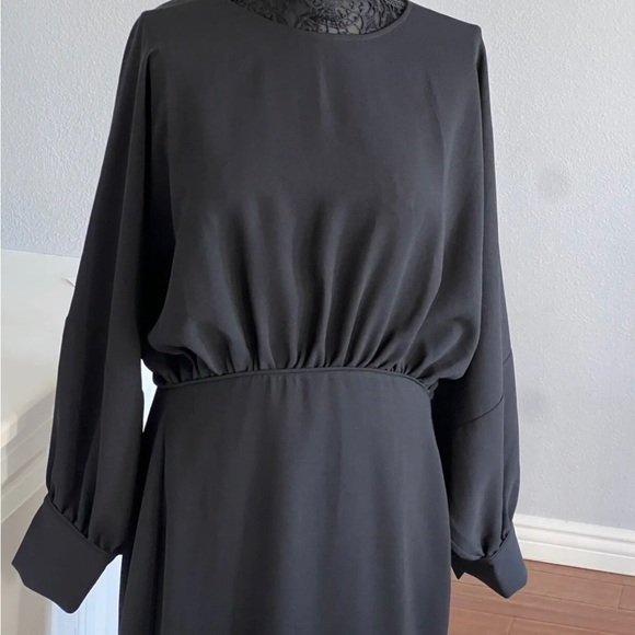 NWT COS WOMEN'S LONG SLEEVE BLACK MIDI DRESS SIZE 14 - Picture 2 of 11